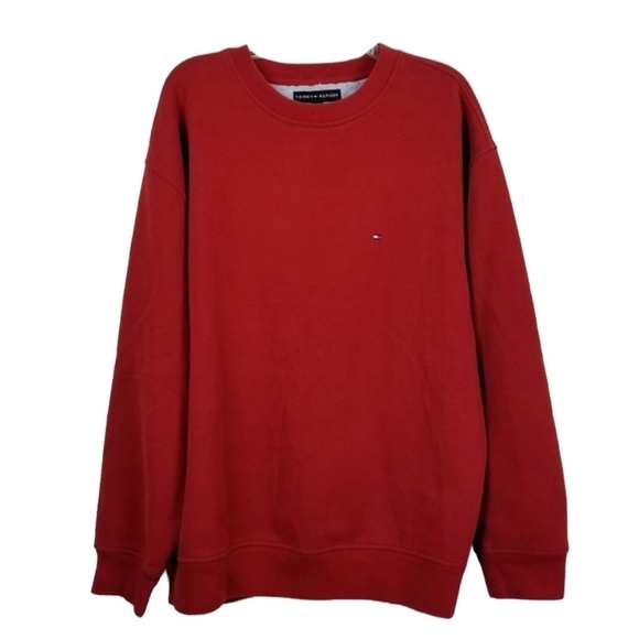 Tommy Hilfiger Pull Over Crew Neck Sweatshirt Embroidered Logo Adult Size Large - Picture 1 of 9